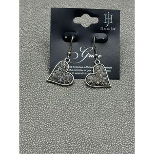 Halle Joy Grace Heart Marcasite Crystal Earrings
